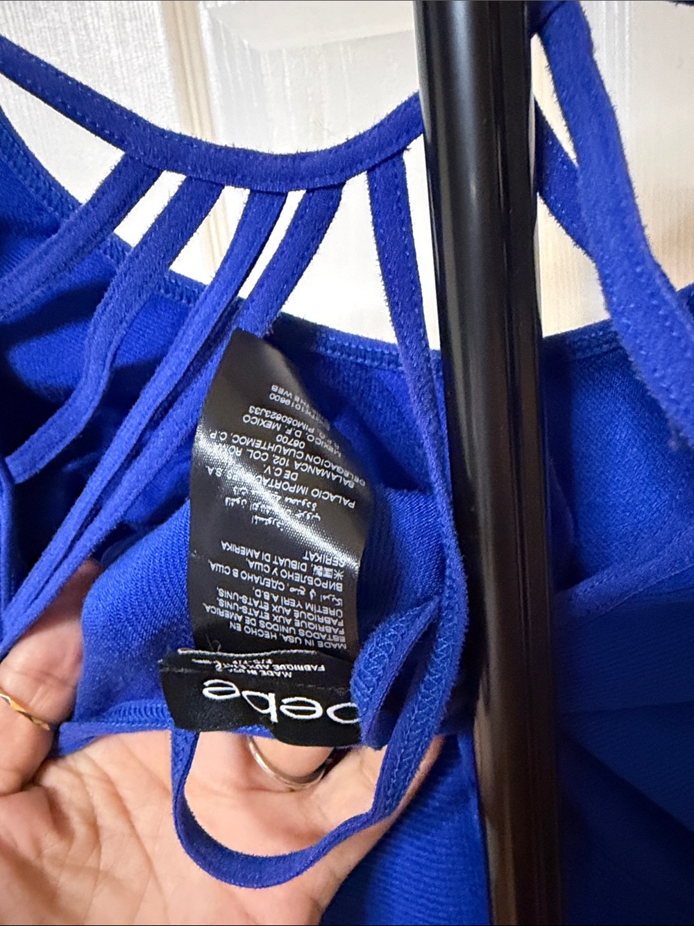 bebe Electric Blue Mini Dress with Strappy Back - Picture 9 of 9